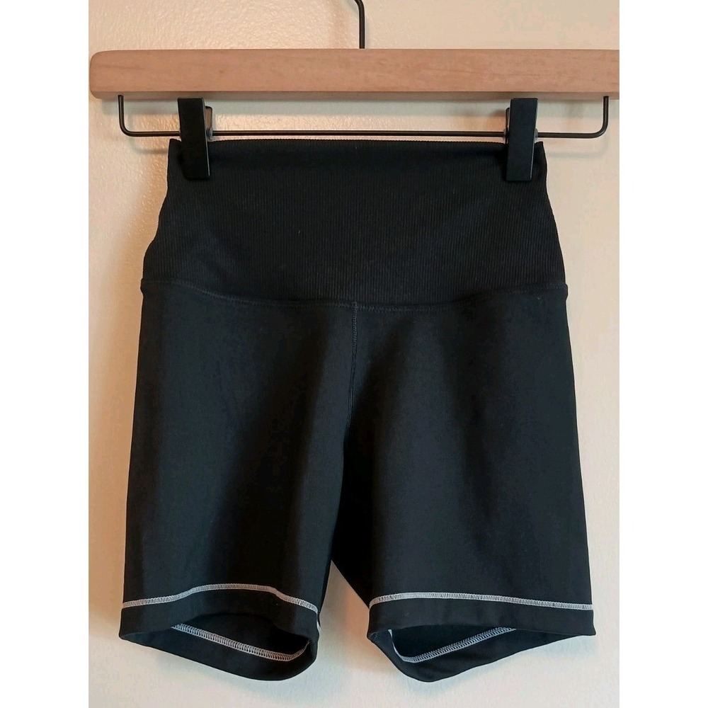 NWT Nike One Rib High Waisted 5"‎ Biker Shorts Womens XS Black Dri-FIT Athletic